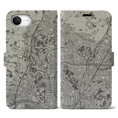 【綱島（神奈川県）】地図柄iPhoneケース（手帳タイプ）