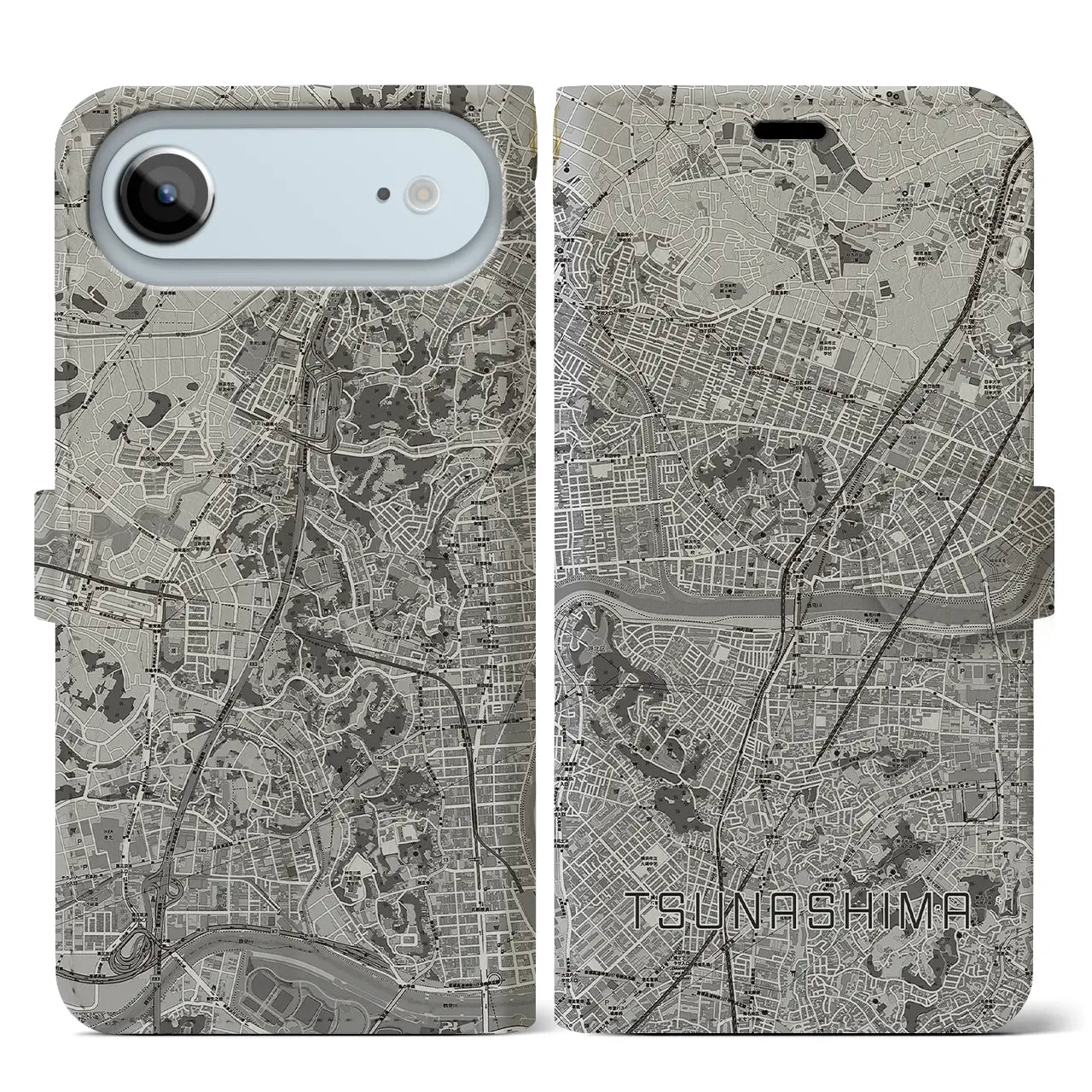 【綱島（神奈川県）】地図柄iPhoneケース（手帳タイプ）