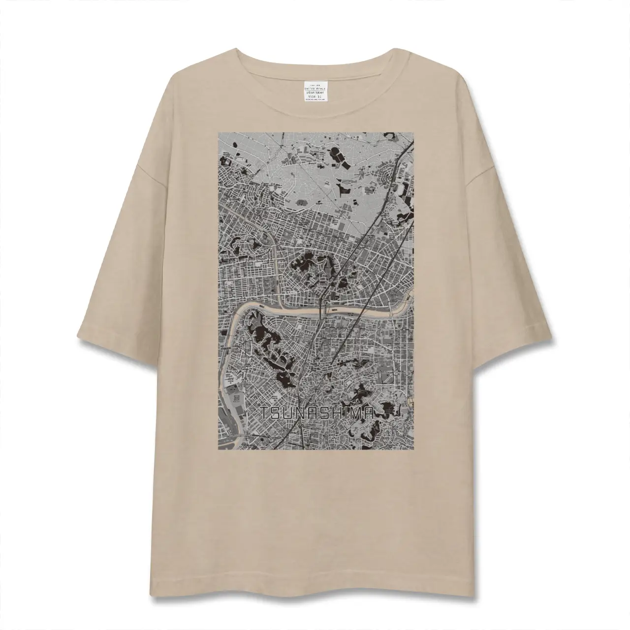 【綱島（神奈川県）】地図柄ビッグシルエットTシャツ