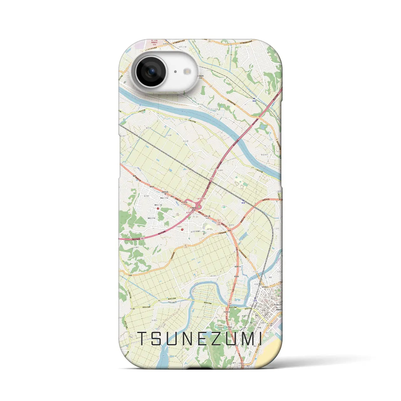 【常澄（茨城県）】地図柄iPhoneケース（バックカバータイプ）