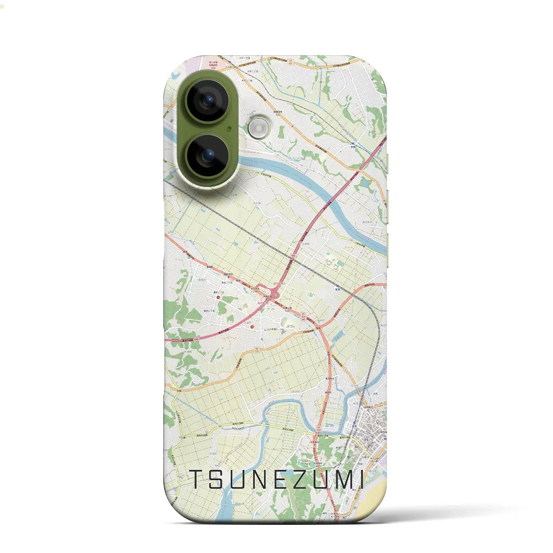 【常澄（茨城県）】地図柄iPhoneケース（バックカバータイプ）ナチュラル・iPhone 17 Pro Max 用