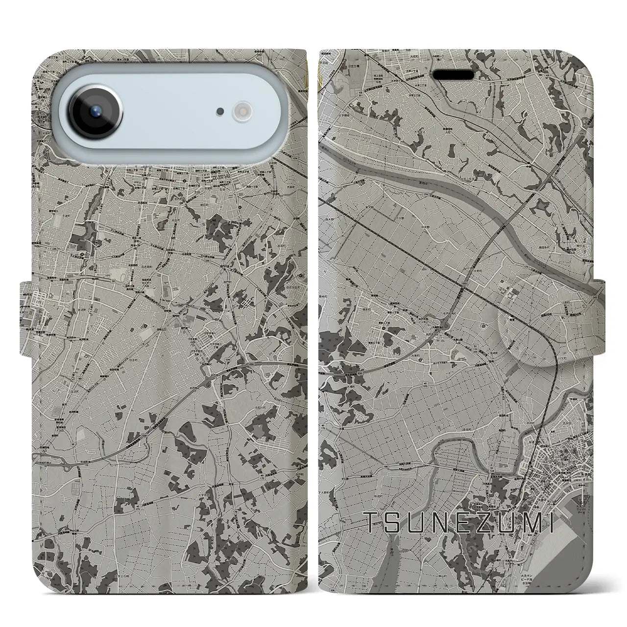 【常澄（茨城県）】地図柄iPhoneケース（手帳タイプ）