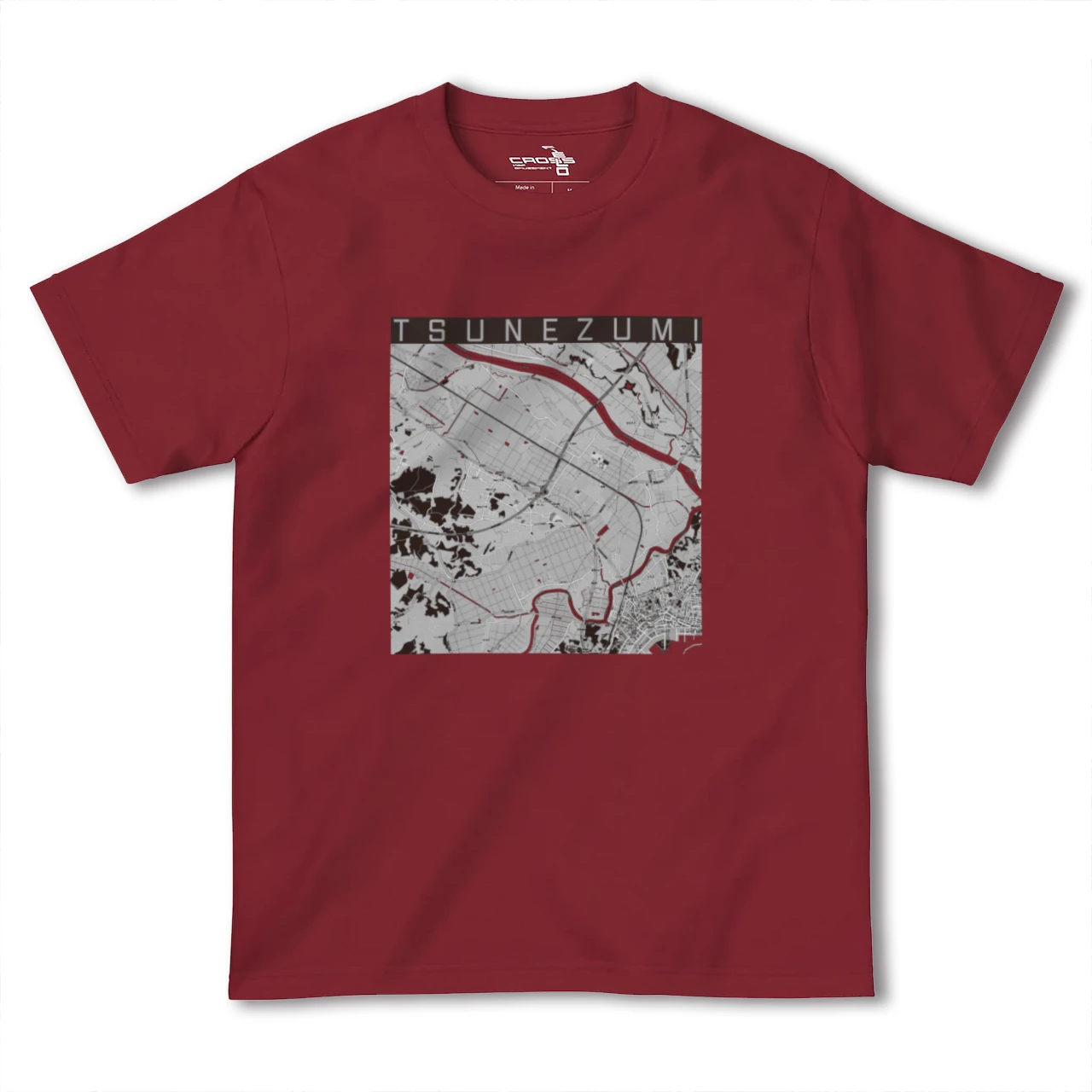 【常澄（茨城県）】地図柄ヘビーウェイトTシャツ