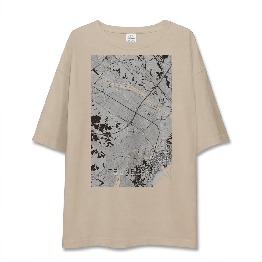 【常澄（茨城県）】地図柄ビッグシルエットTシャツ