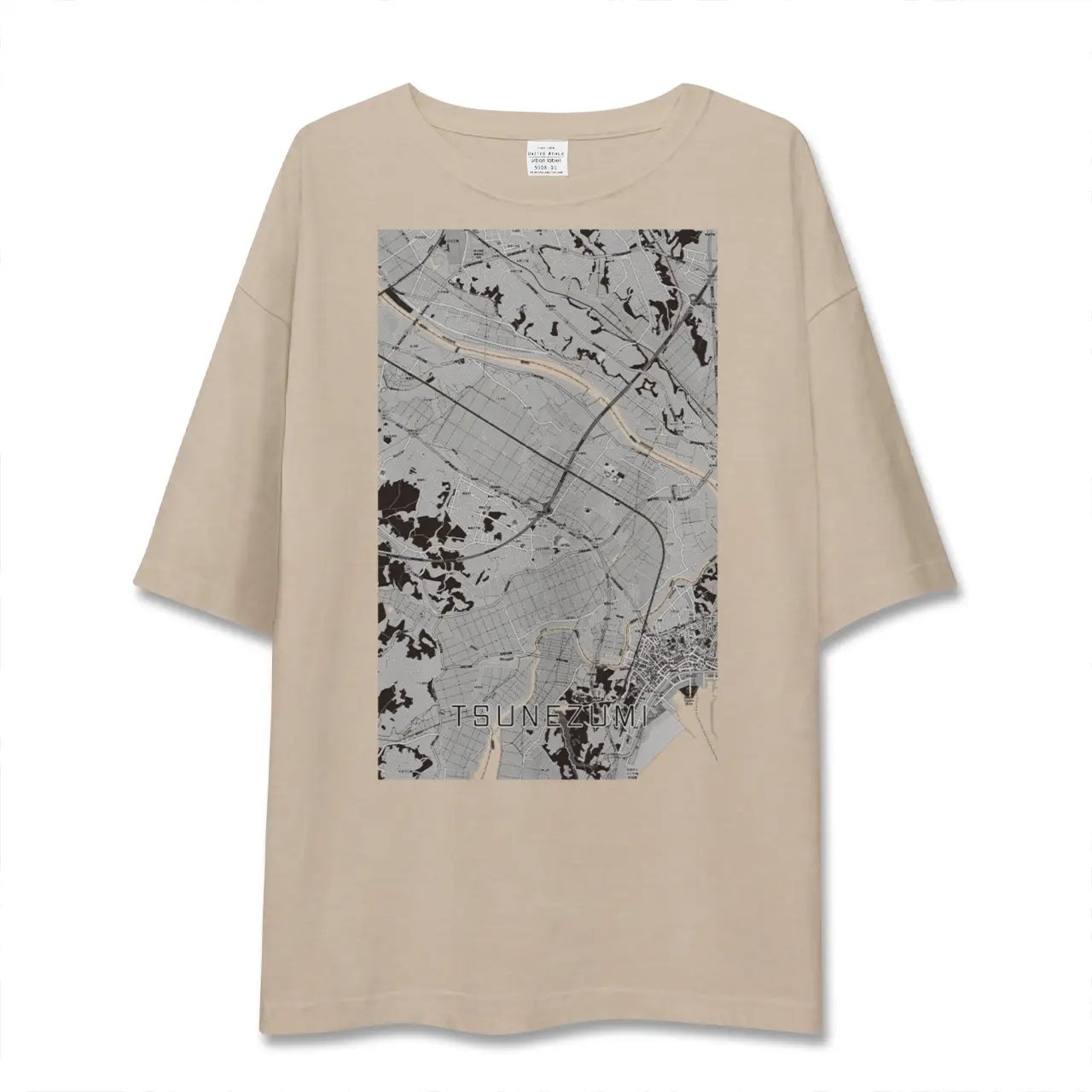 【常澄（茨城県）】地図柄ビッグシルエットTシャツ