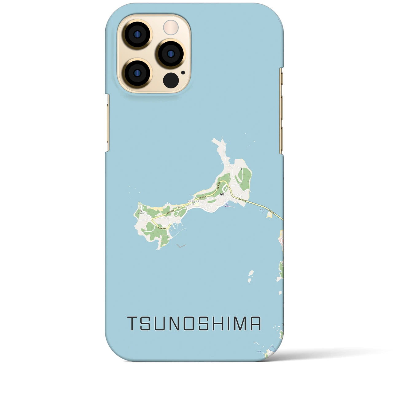 【角島（山口県）】地図柄iPhoneケース（バックカバータイプ）