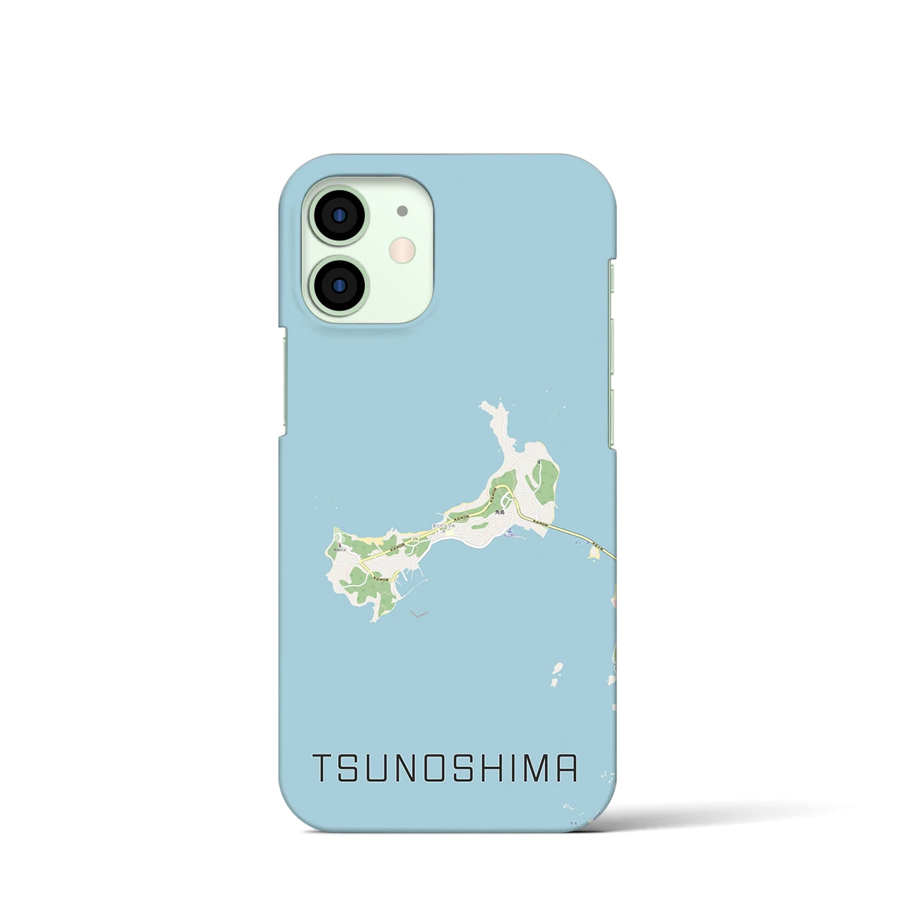 【角島（山口県）】地図柄iPhoneケース（バックカバータイプ）