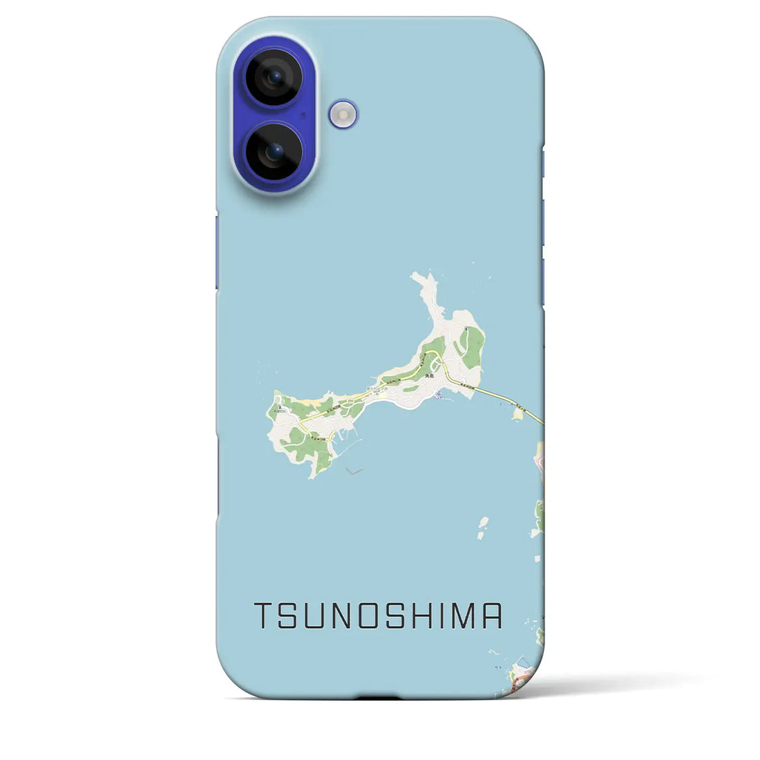 【角島(山口県)】地図柄iPhoneケース(バックカバータイプ)ナチュラル・iPhone 16 Pro Max 用