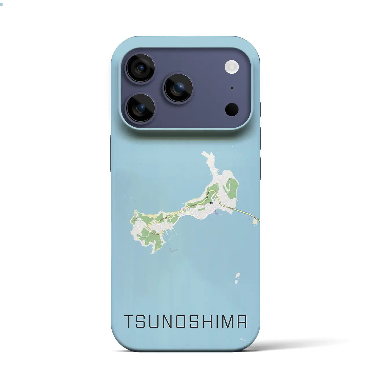 【角島（山口県）】地図柄iPhoneケース（バックカバータイプ）