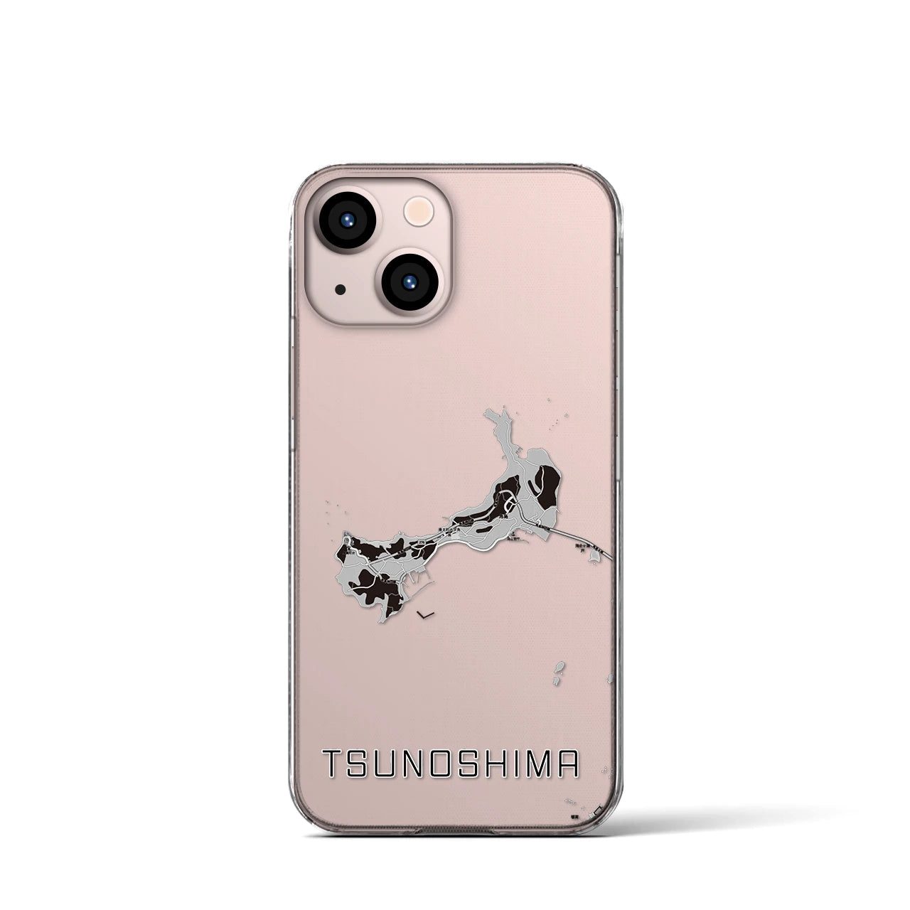 【角島（山口県）】地図柄iPhoneケース（クリアタイプ）