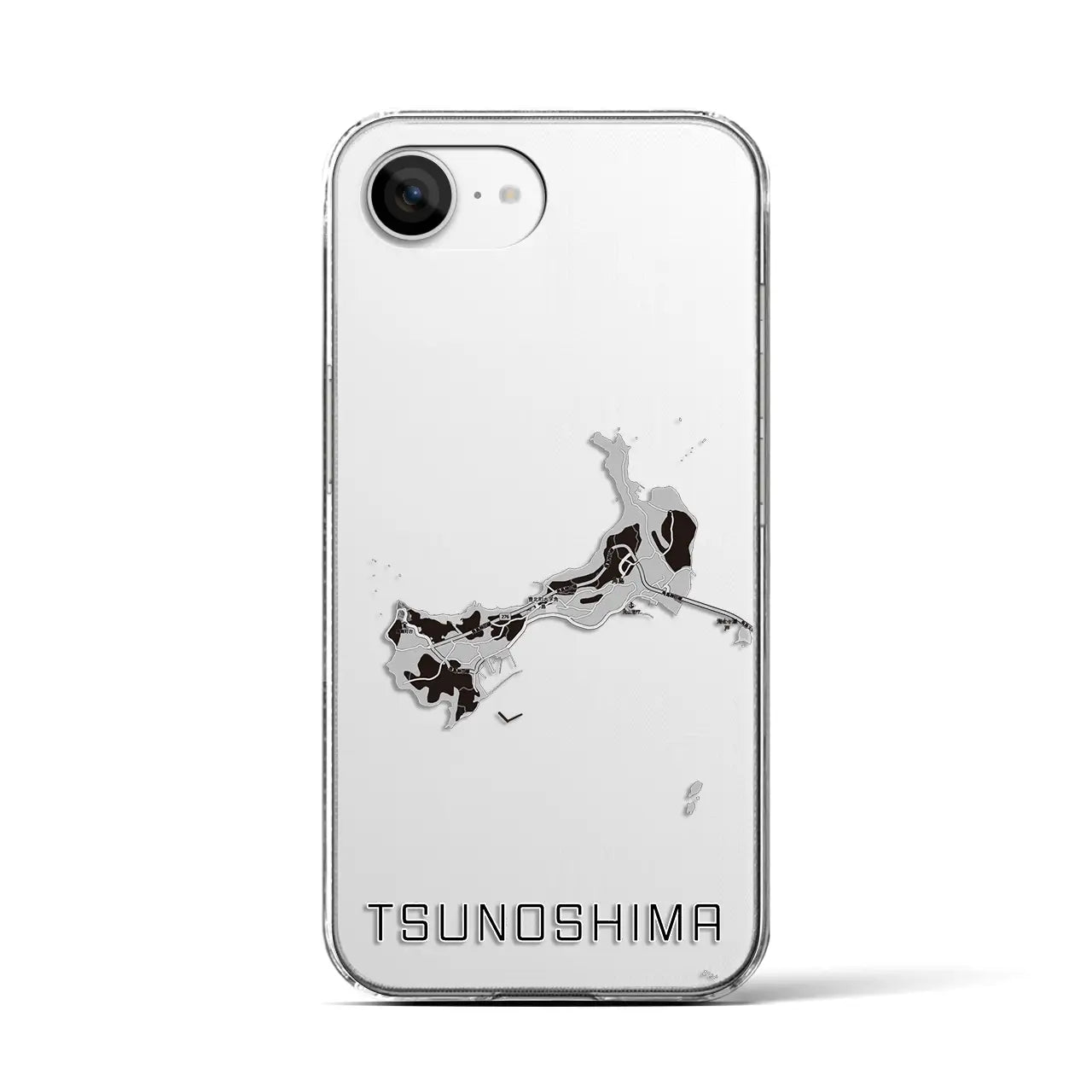 【角島（山口県）】地図柄iPhoneケース（クリアタイプ）