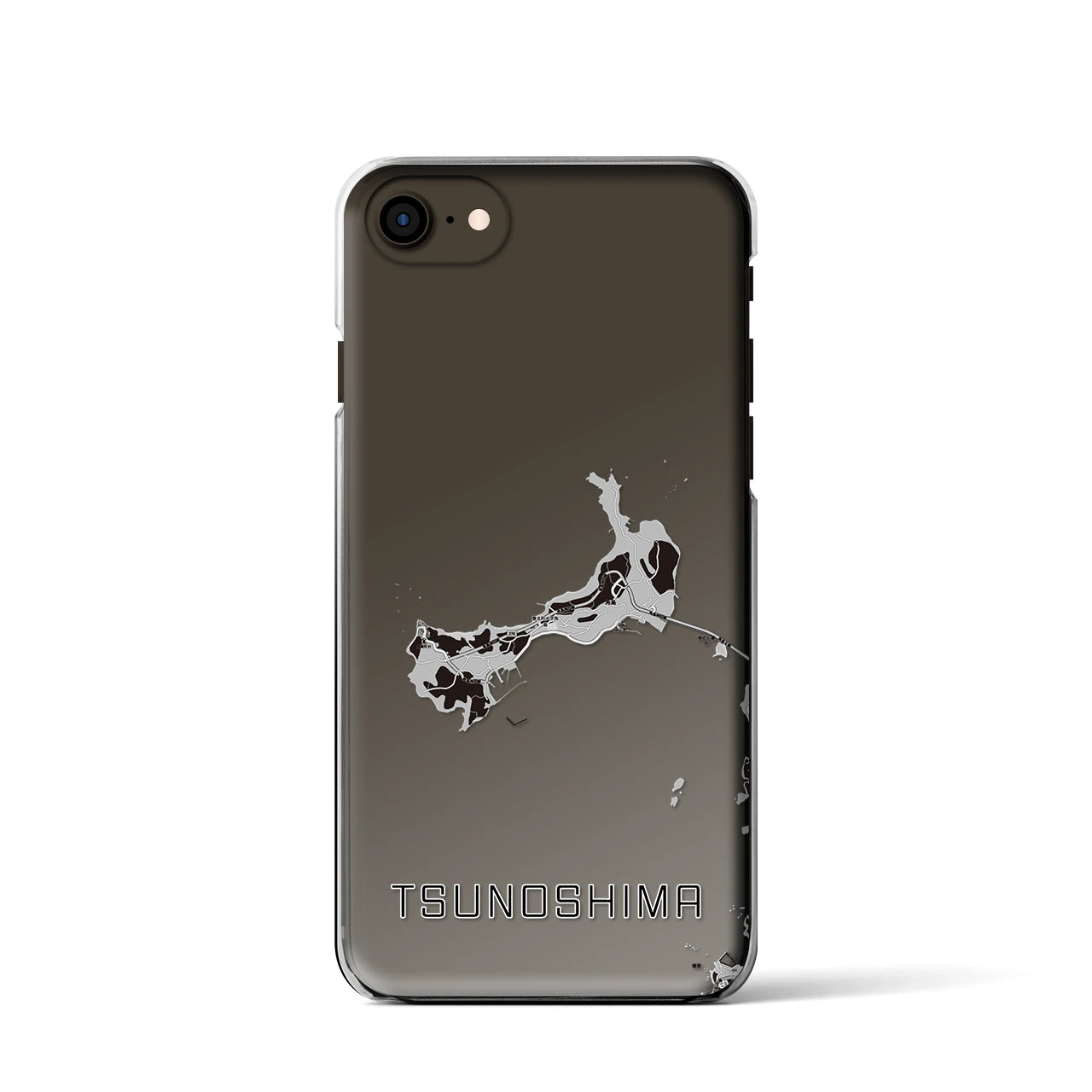 【角島（山口県）】地図柄iPhoneケース（クリアタイプ）