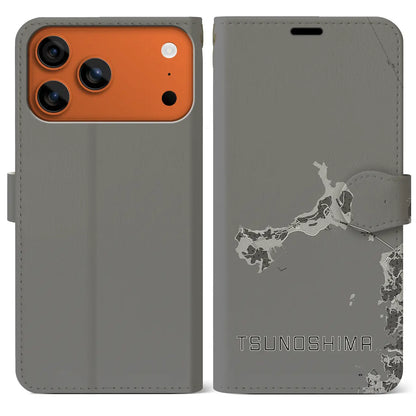 【角島（山口県）】地図柄iPhoneケース（手帳タイプ）