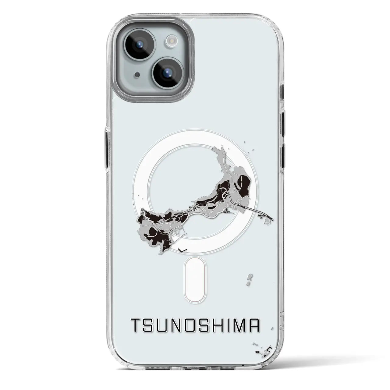 【角島（山口県）】地図柄iPhoneケース（MagSafeタイプ）