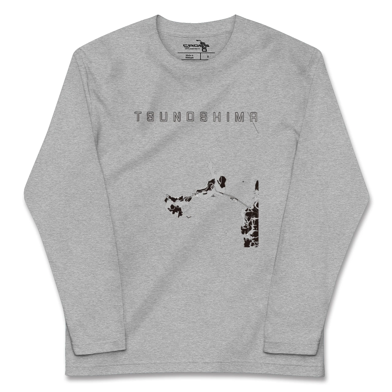 【角島（山口県）】地図柄ロングスリーブTシャツ