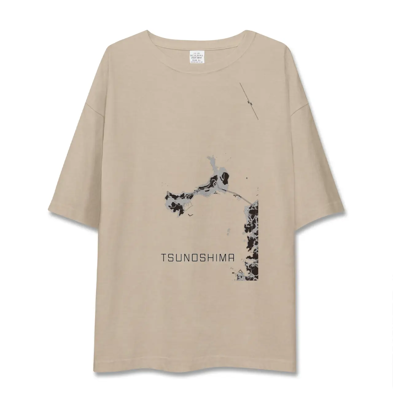 【角島（山口県）】地図柄ビッグシルエットTシャツ