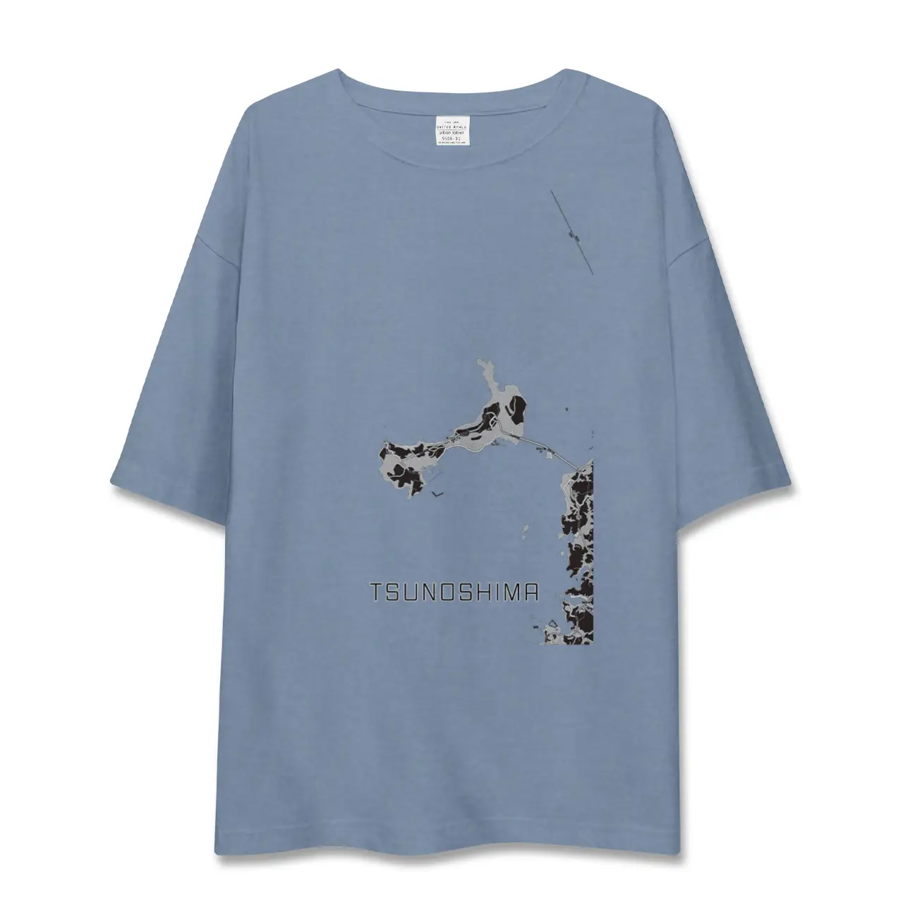 【角島（山口県）】地図柄ビッグシルエットTシャツ