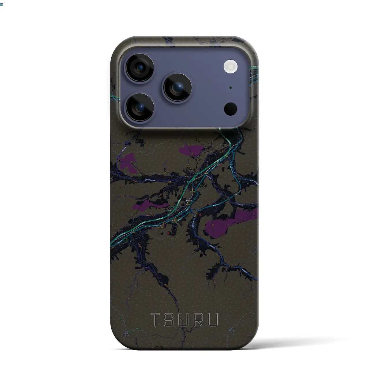 【都留（山梨県）】地図柄iPhoneケース（バックカバータイプ）