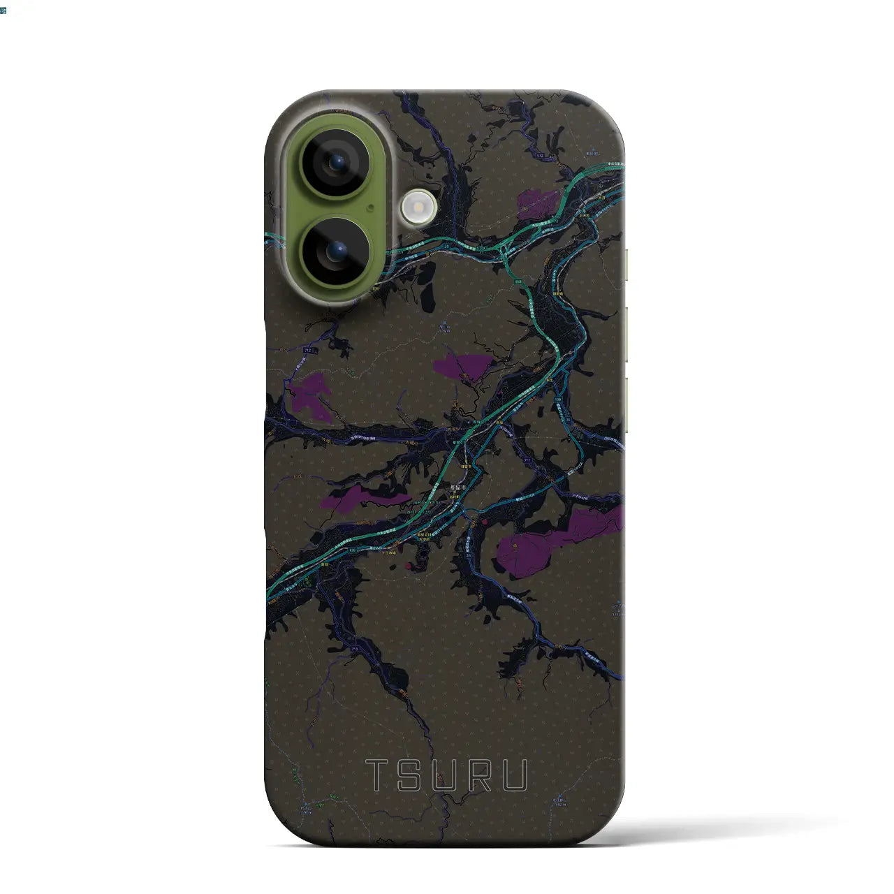 【都留（山梨県）】地図柄iPhoneケース（バックカバータイプ）