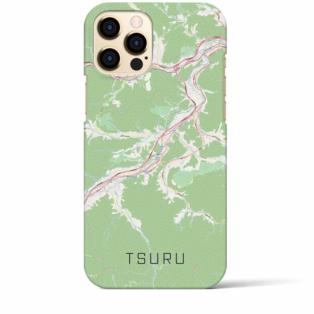 【都留（山梨県）】地図柄iPhoneケース（バックカバータイプ）