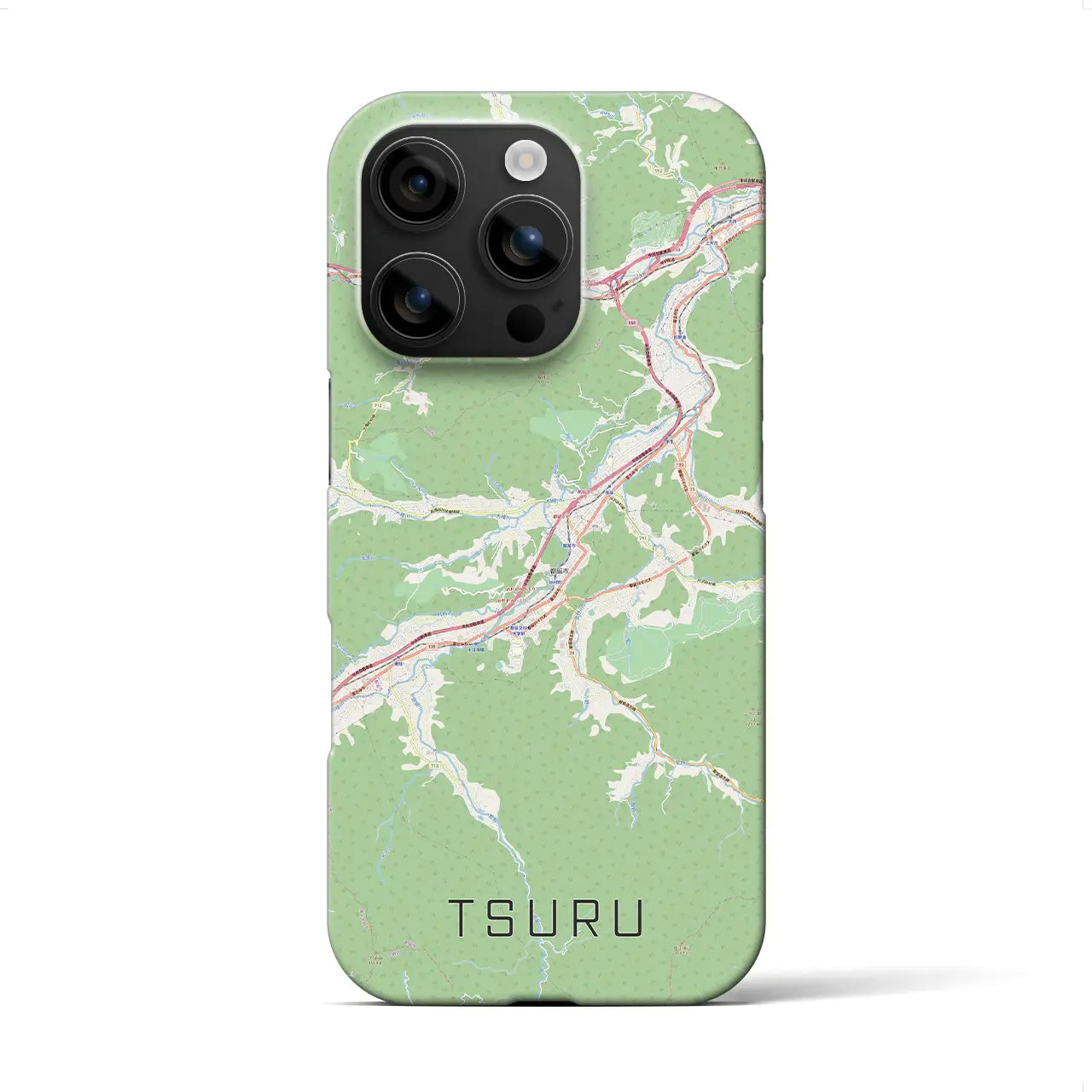 【都留（山梨県）】地図柄iPhoneケース（バックカバータイプ）