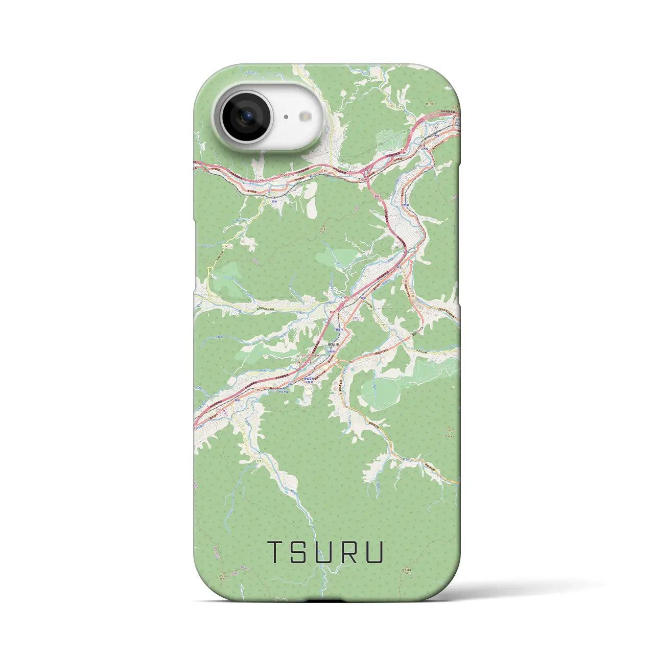 【都留（山梨県）】地図柄iPhoneケース（バックカバータイプ）