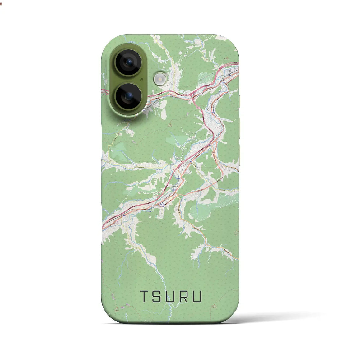 【都留（山梨県）】地図柄iPhoneケース（バックカバータイプ）ブラック・iPhone 17 Pro Max 用