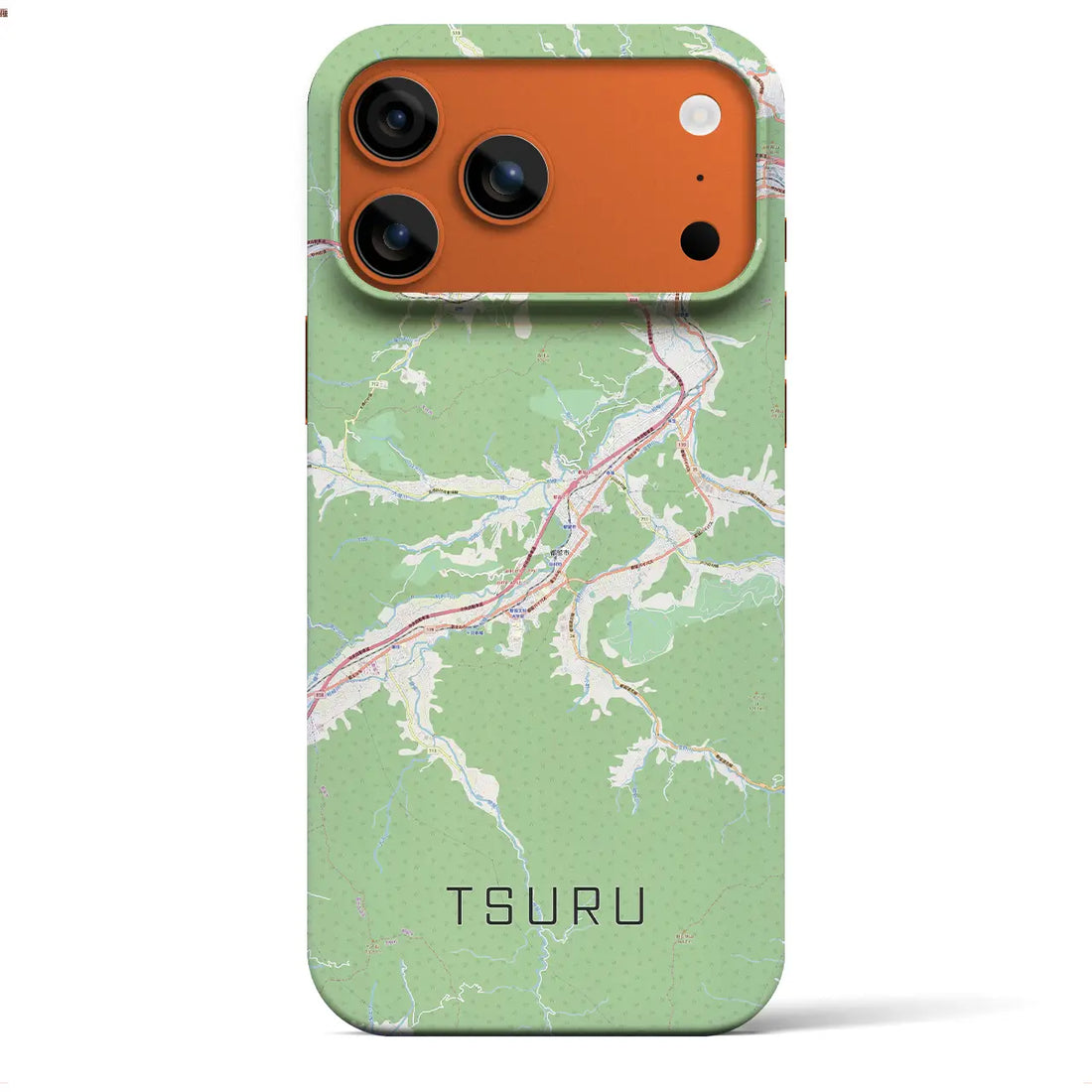 【都留（山梨県）】地図柄iPhoneケース（バックカバータイプ）ナチュラル・iPhone 17 Pro Max 用