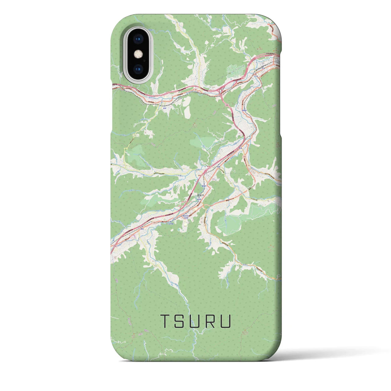 【都留（山梨県）】地図柄iPhoneケース（バックカバータイプ）