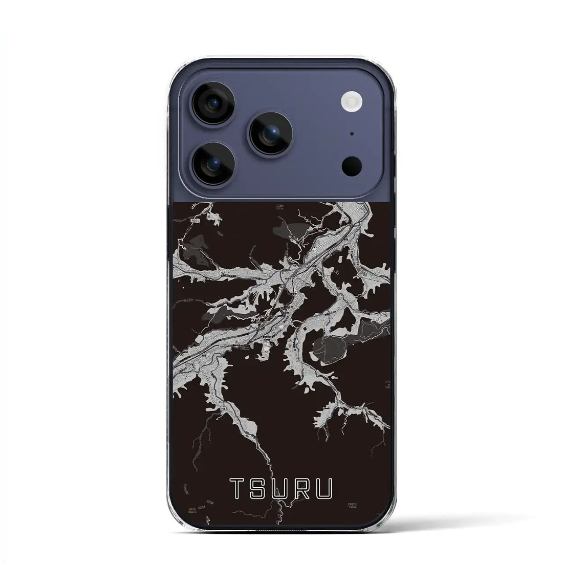 【都留(山梨県)】地図柄iPhoneケース(クリアタイプ)モノトーン・iPhone 17 Pro Max 用
