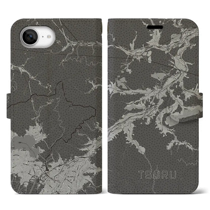 【都留（山梨県）】地図柄iPhoneケース（手帳タイプ）