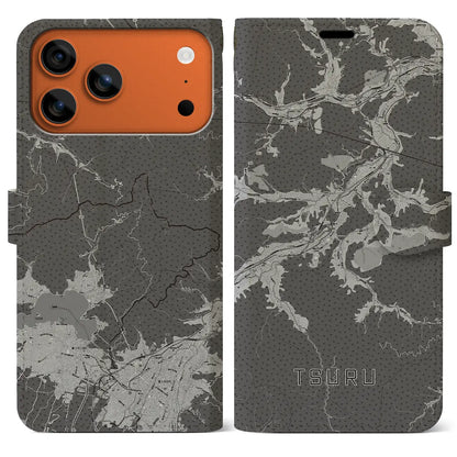 【都留（山梨県）】地図柄iPhoneケース（手帳タイプ）