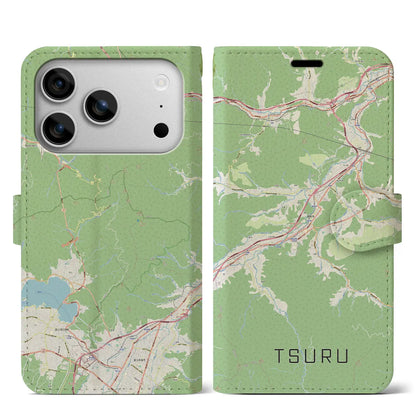 【都留（山梨県）】地図柄iPhoneケース（手帳タイプ）