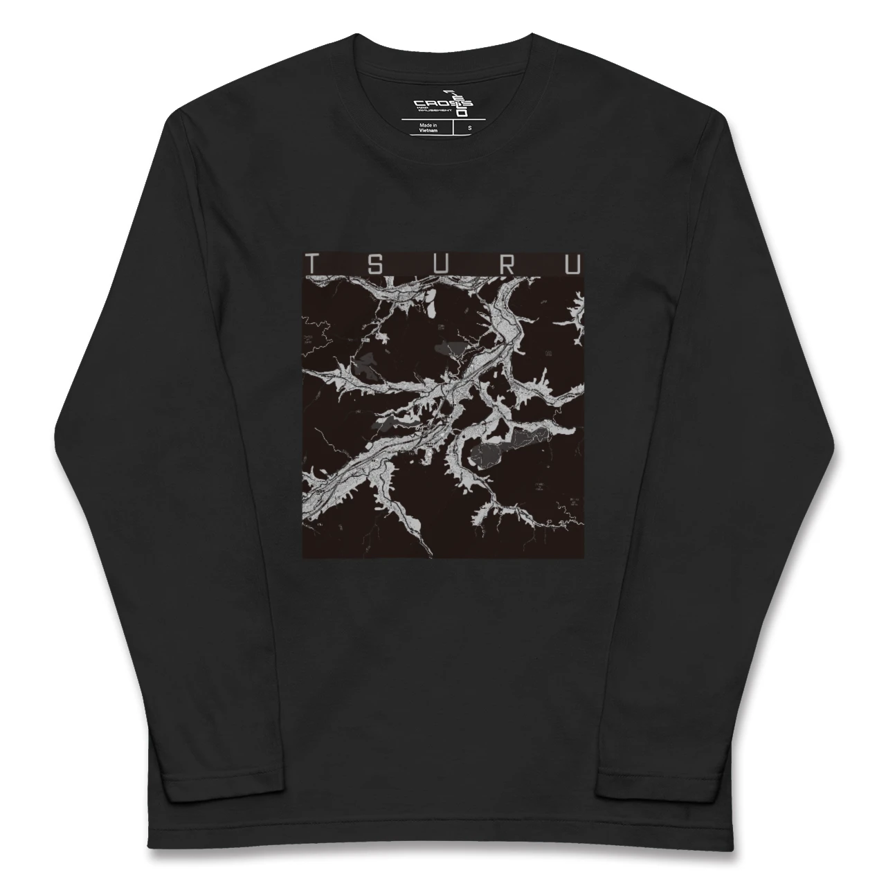 【都留（山梨県）】地図柄ロングスリーブTシャツ
