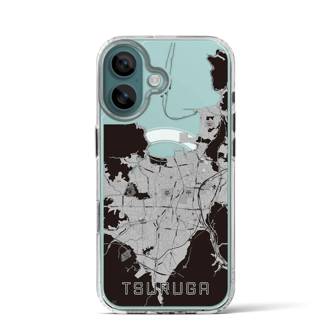 【敦賀(福井県)】地図柄iPhoneケース(MagSafeタイプ)モノトーン・iPhone 16 Pro 用