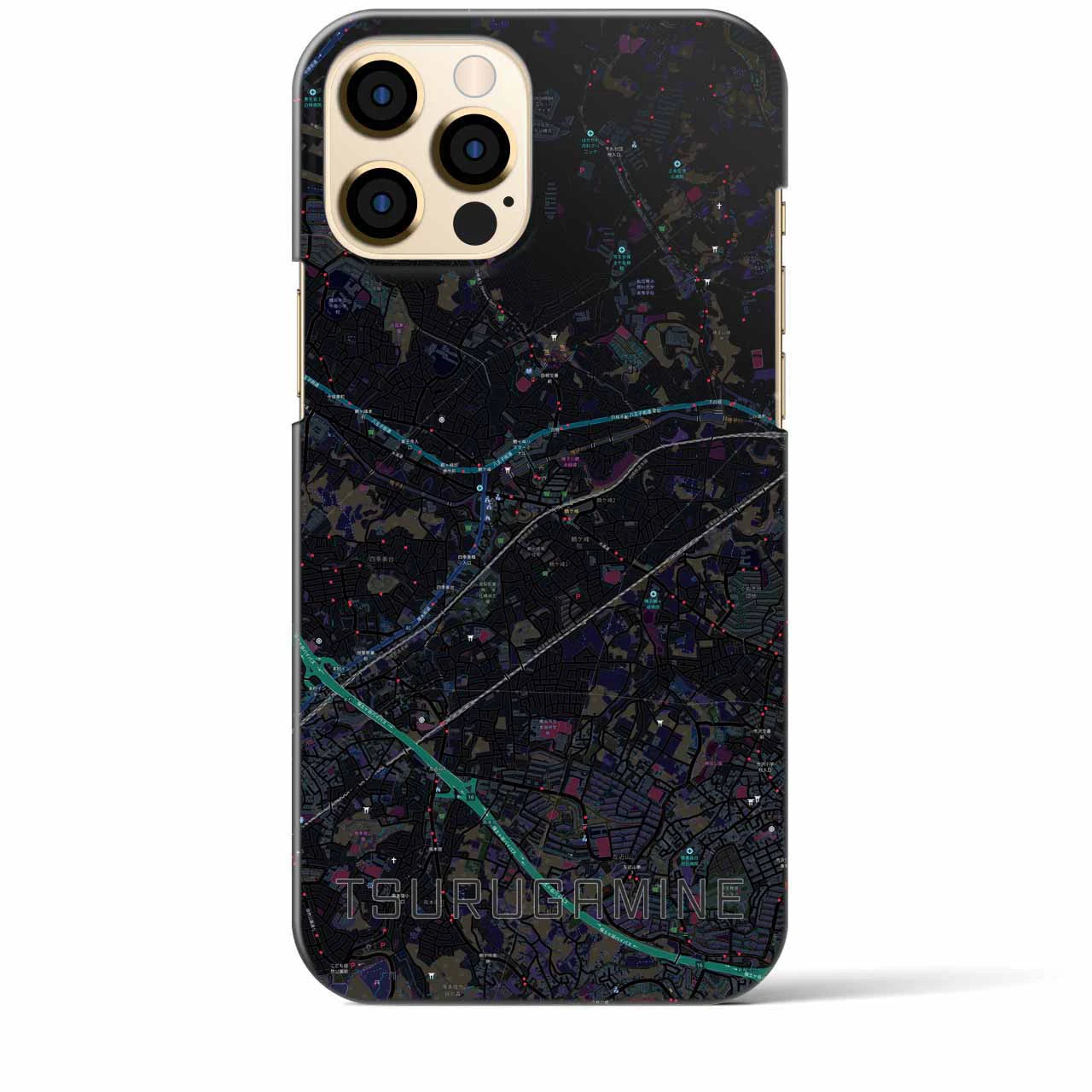 【鶴ヶ峰（神奈川県）】地図柄iPhoneケース（バックカバータイプ）