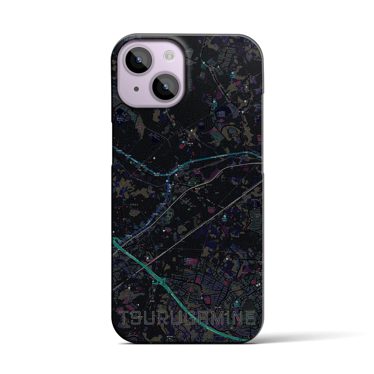 【鶴ヶ峰（神奈川県）】地図柄iPhoneケース（バックカバータイプ）