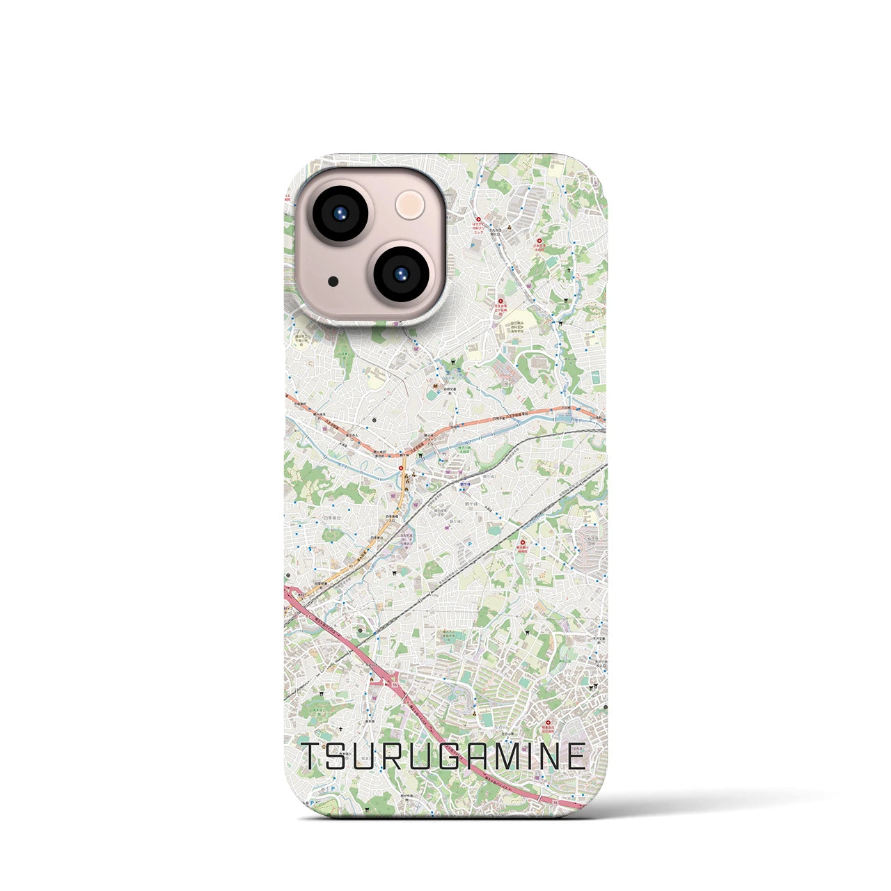 【鶴ヶ峰（神奈川県）】地図柄iPhoneケース（バックカバータイプ）