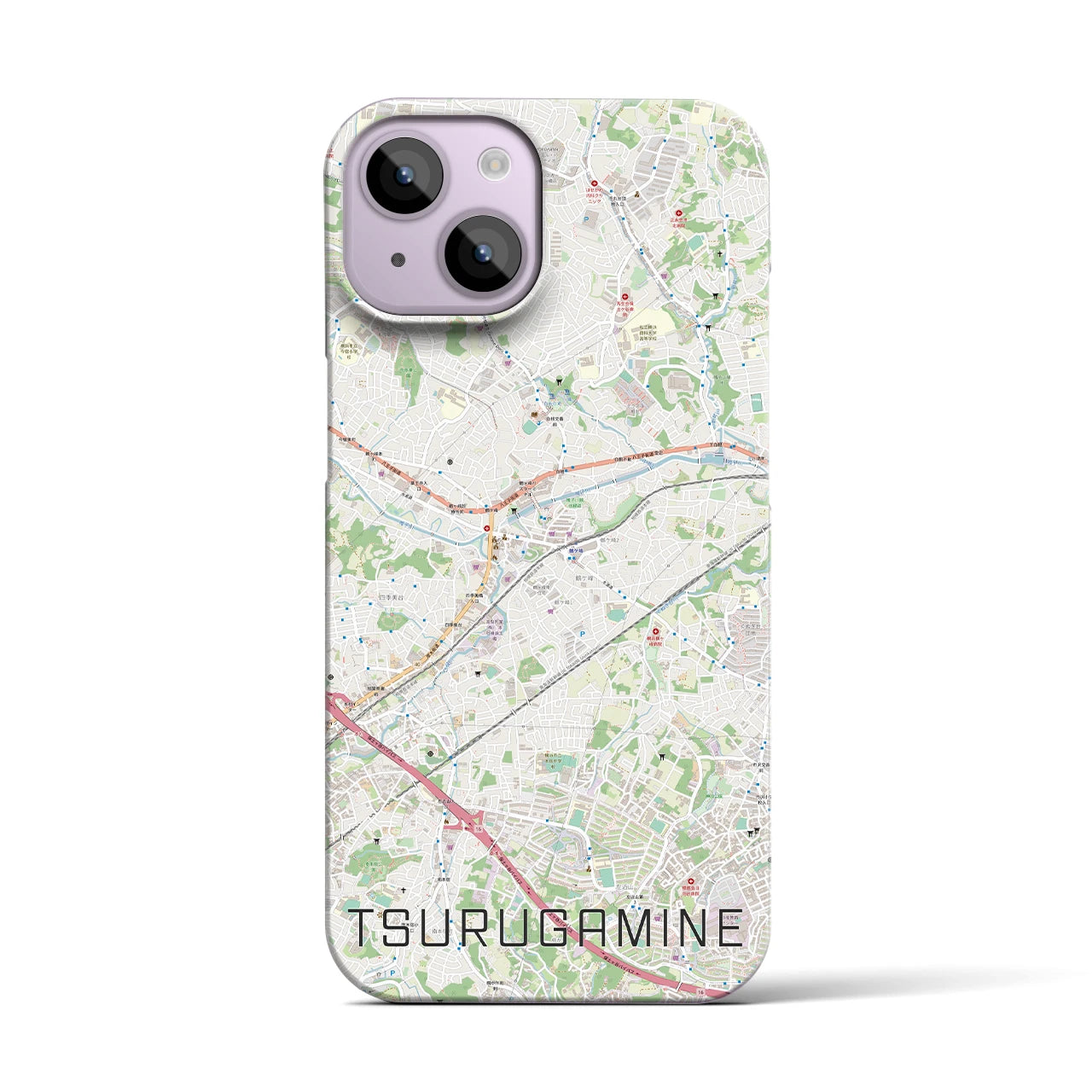 【鶴ヶ峰（神奈川県）】地図柄iPhoneケース（バックカバータイプ）