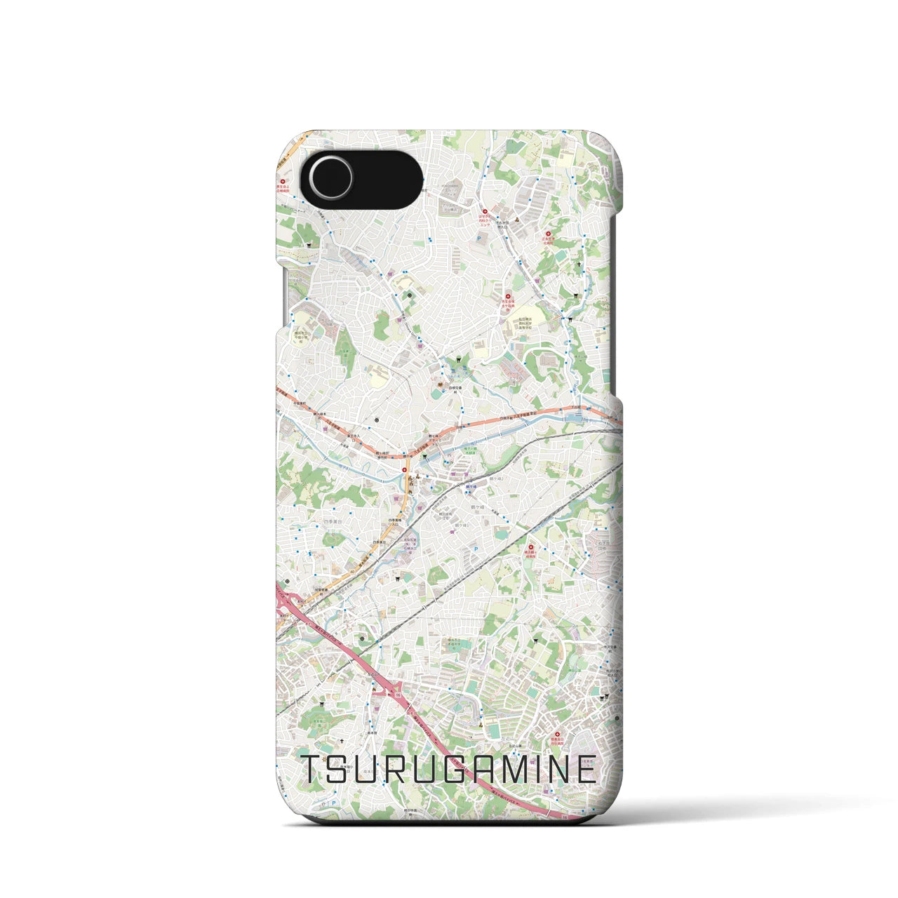 【鶴ヶ峰（神奈川県）】地図柄iPhoneケース（バックカバータイプ）