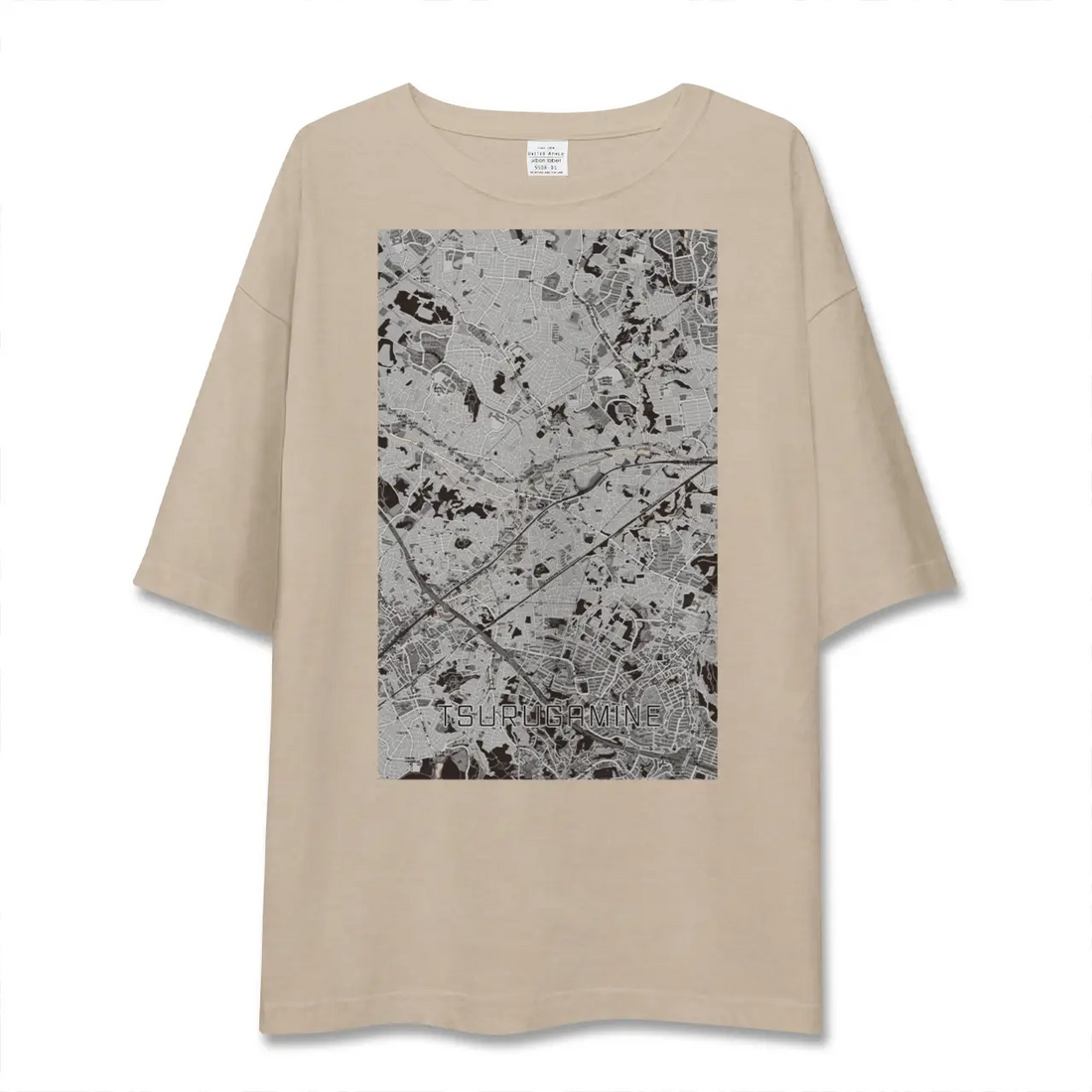 【鶴ヶ峰（神奈川県）】地図柄ビッグシルエットTシャツ