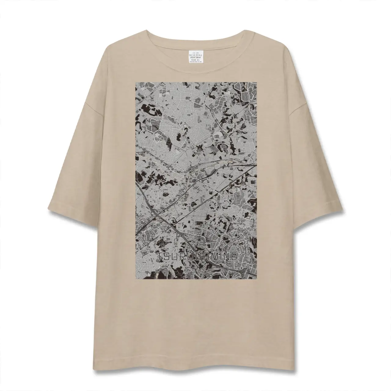【鶴ヶ峰（神奈川県）】地図柄ビッグシルエットTシャツ
