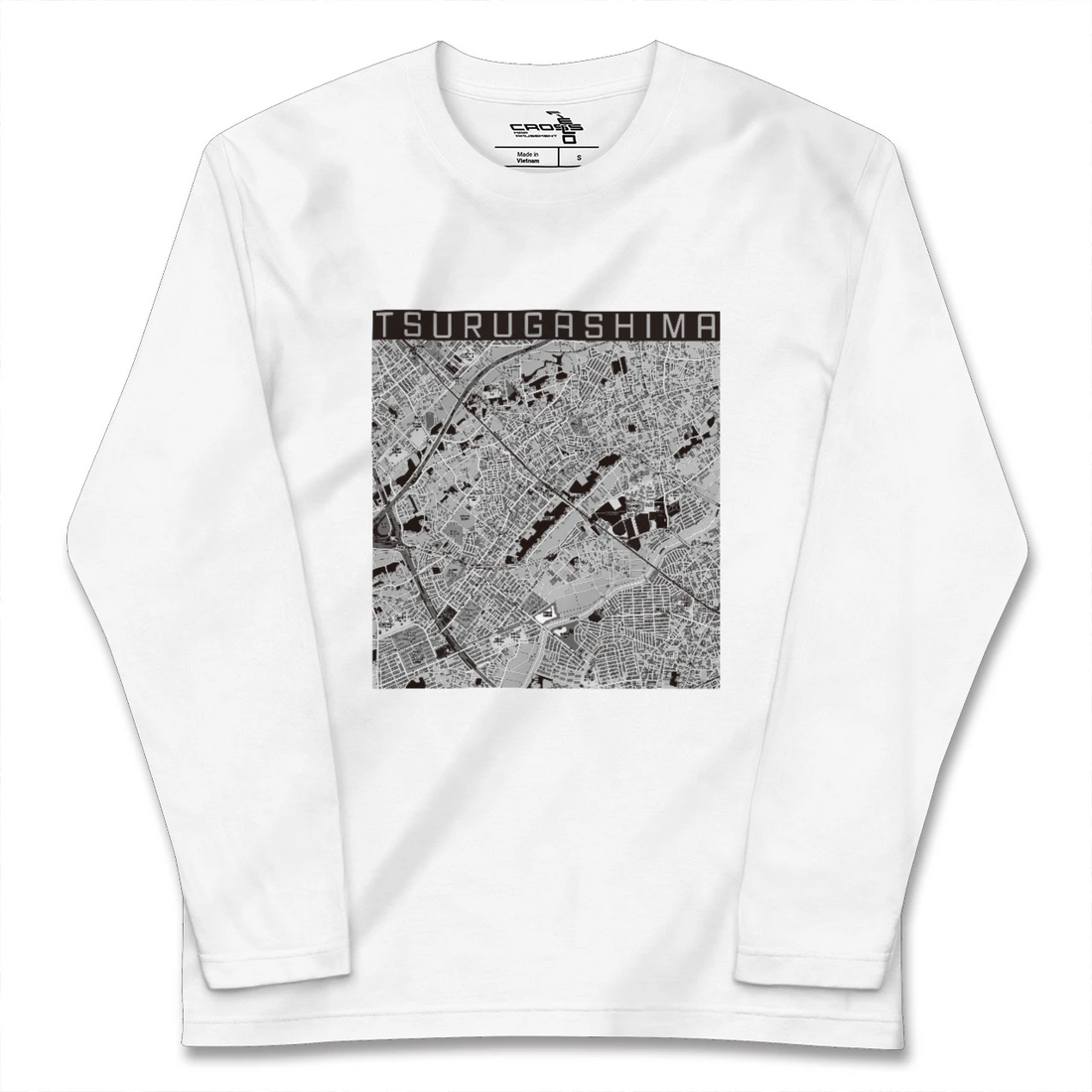 【鶴ヶ島(埼玉県)】地図柄ロングスリーブTシャツ