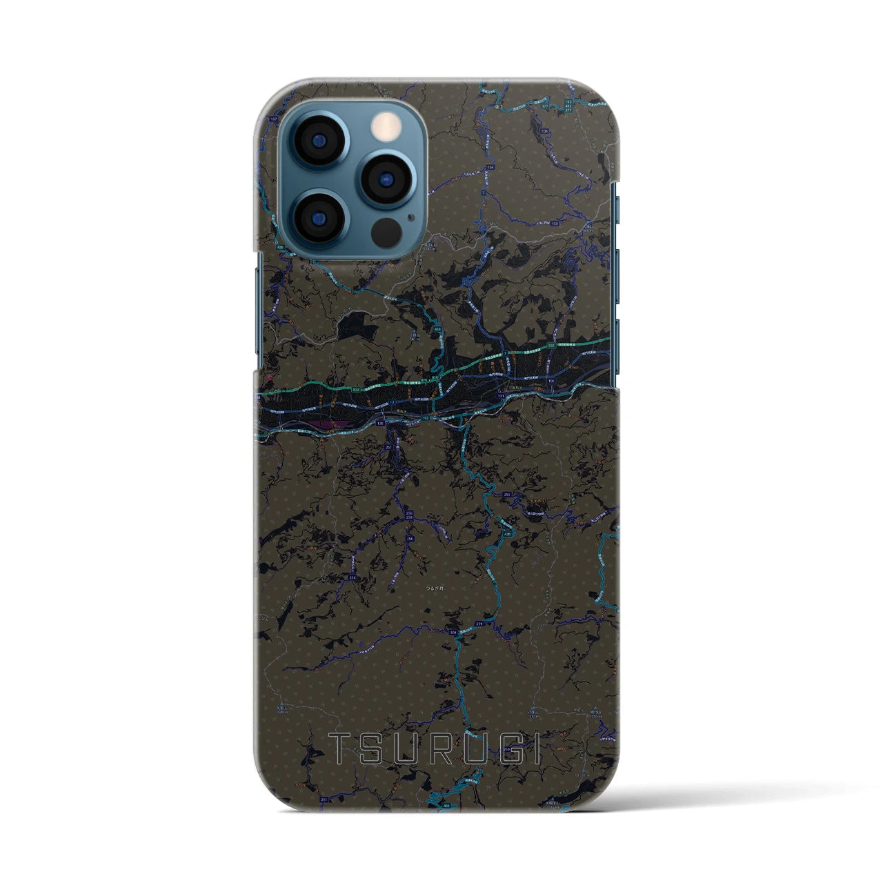 【つるぎ（徳島県）】地図柄iPhoneケース（バックカバータイプ）