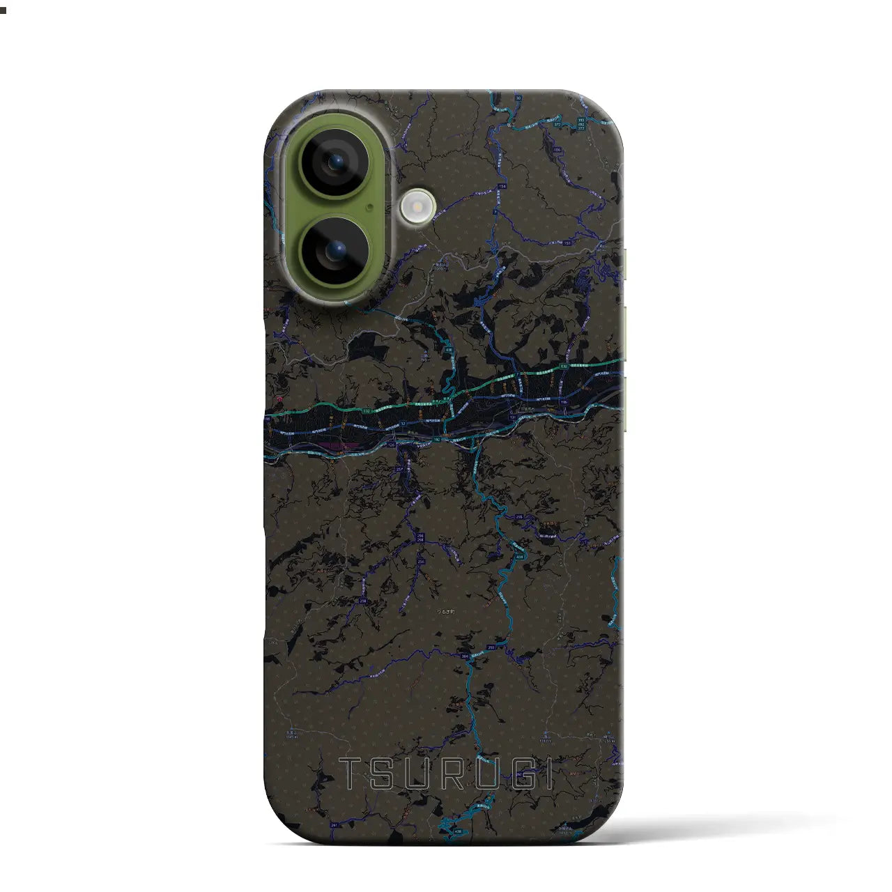 【つるぎ（徳島県）】地図柄iPhoneケース（バックカバータイプ）