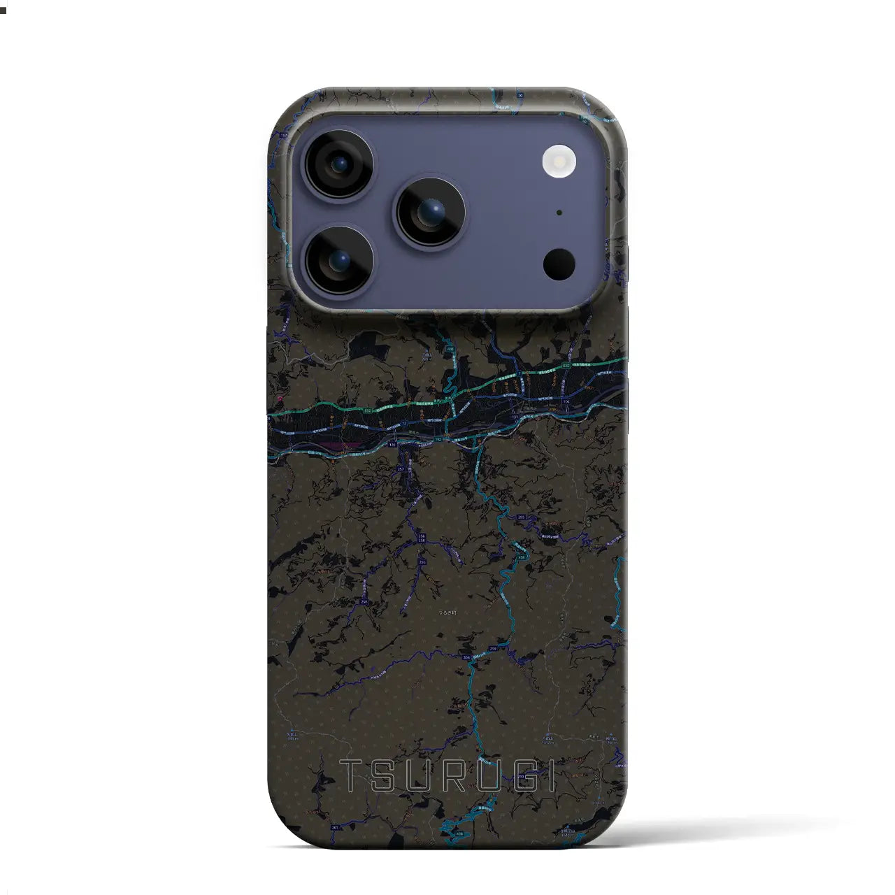 【つるぎ（徳島県）】地図柄iPhoneケース（バックカバータイプ）