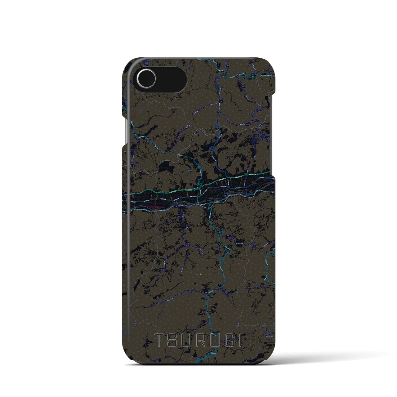 【つるぎ（徳島県）】地図柄iPhoneケース（バックカバータイプ）