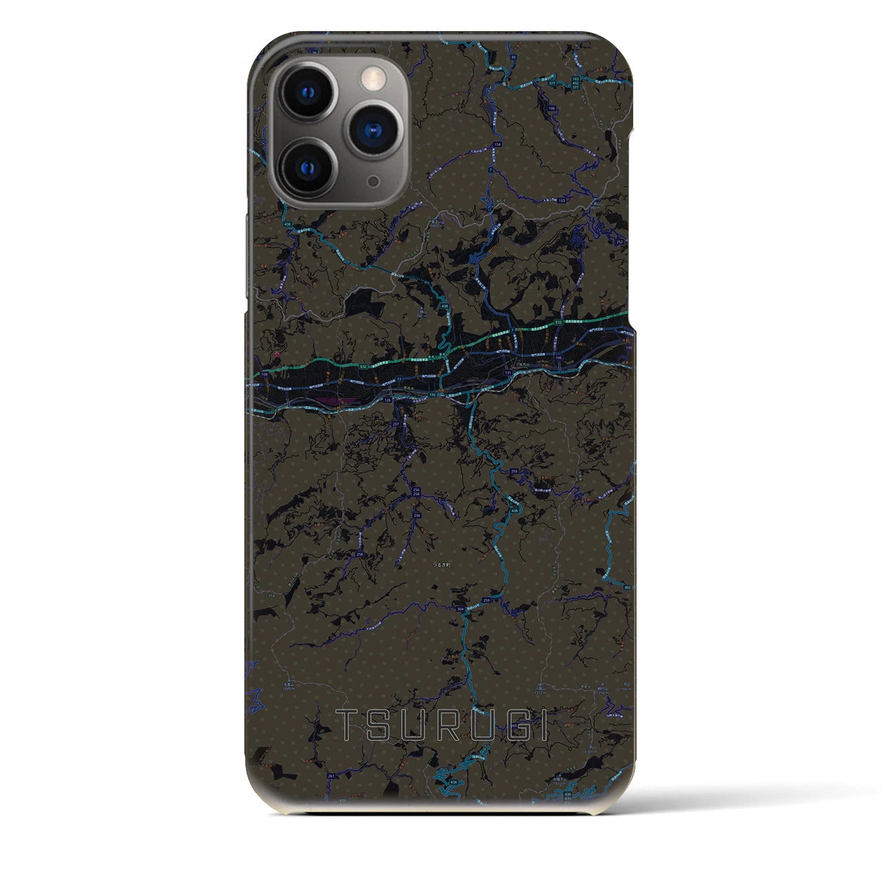 【つるぎ（徳島県）】地図柄iPhoneケース（バックカバータイプ）