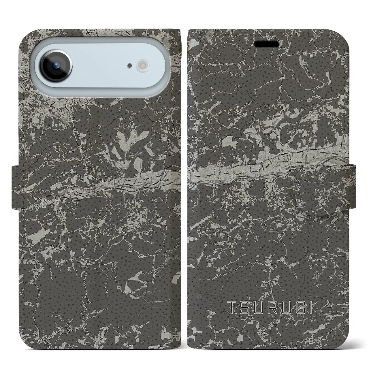 【つるぎ（徳島県）】地図柄iPhoneケース（手帳タイプ）