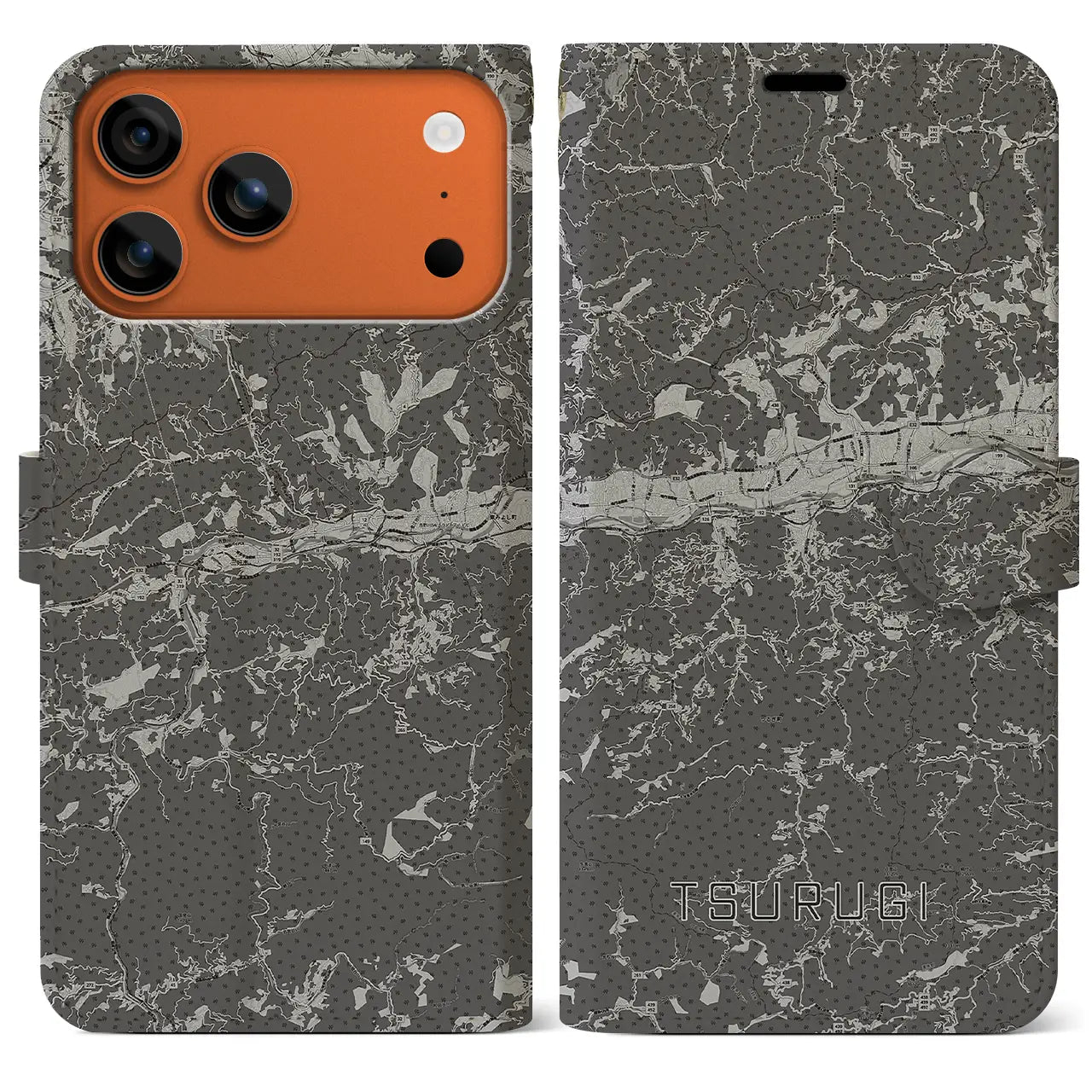 【つるぎ（徳島県）】地図柄iPhoneケース（手帳タイプ）